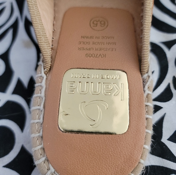 Kanna leather camel tone espadrill slide mules - Picture 6 of 9